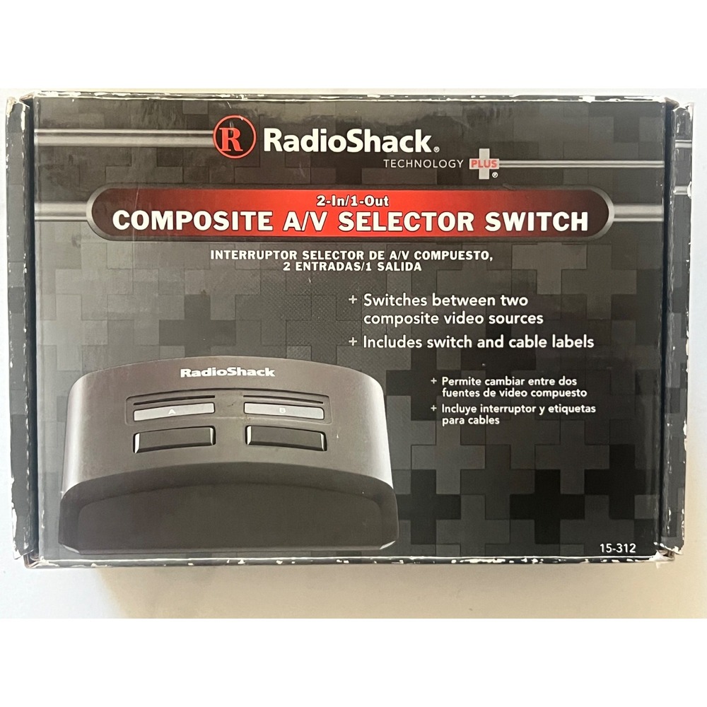 Radio Shack 15-313 S Video Composite A/V 4 in 1 out Video Selector Switch New
